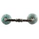 Turquoise Marigold Etched Ceramic Cut Bridge Handle